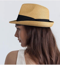 Load image into Gallery viewer, Straw Sun Hat for Men Women Foldable  Beach Hat UPF 50+