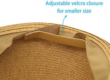 Load image into Gallery viewer, Women Straw Fedora Sun Hat  for Summer